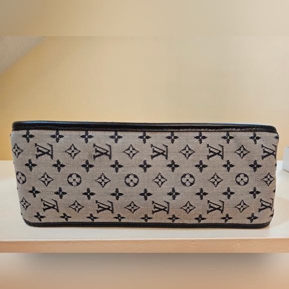 Louis Vuitton Gray and Blue Mini Monogram Tote with Gold Hardware - Picture 10 of 13